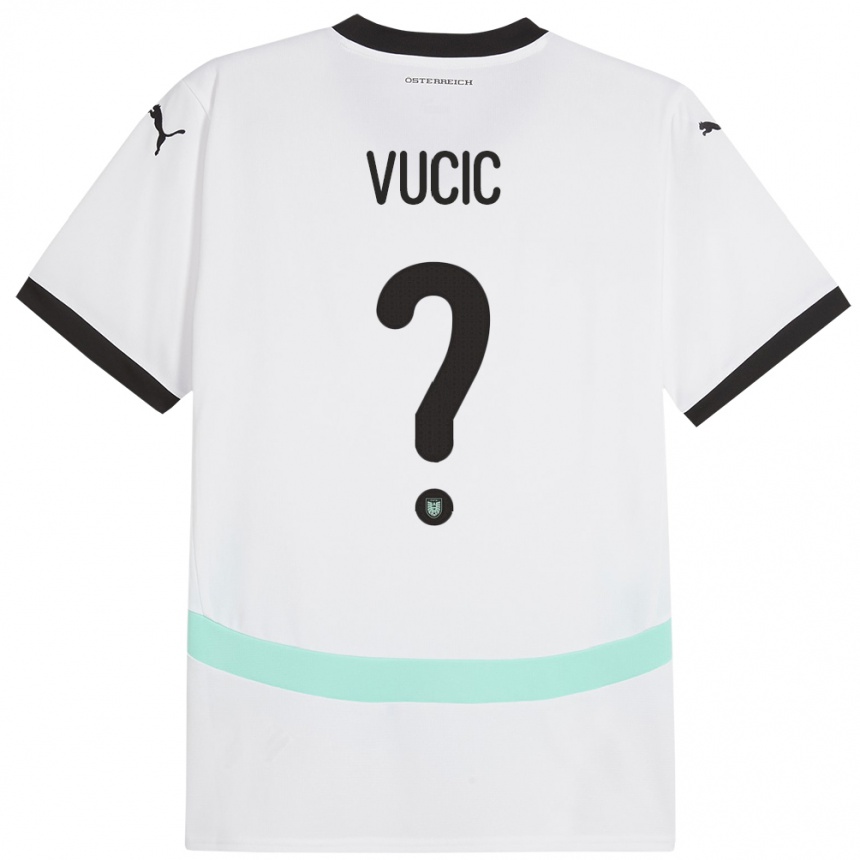 Kids Football Austria Romeo Vucic #0 White Away Jersey 24-26 T-Shirt