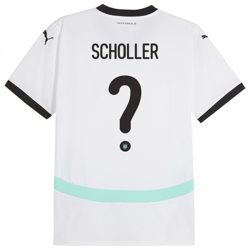 Kids Football Austria Jakob Schöller #0 White Away Jersey 24-26 T-Shirt