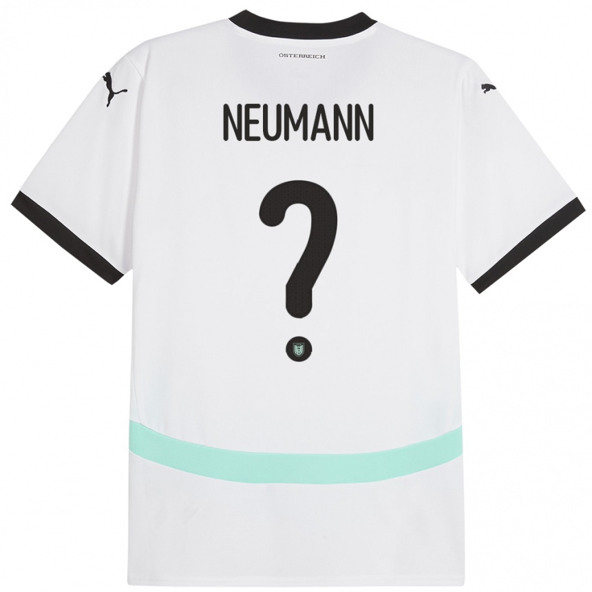 Kids Football Austria Moritz Neumann #0 White Away Jersey 24-26 T-Shirt