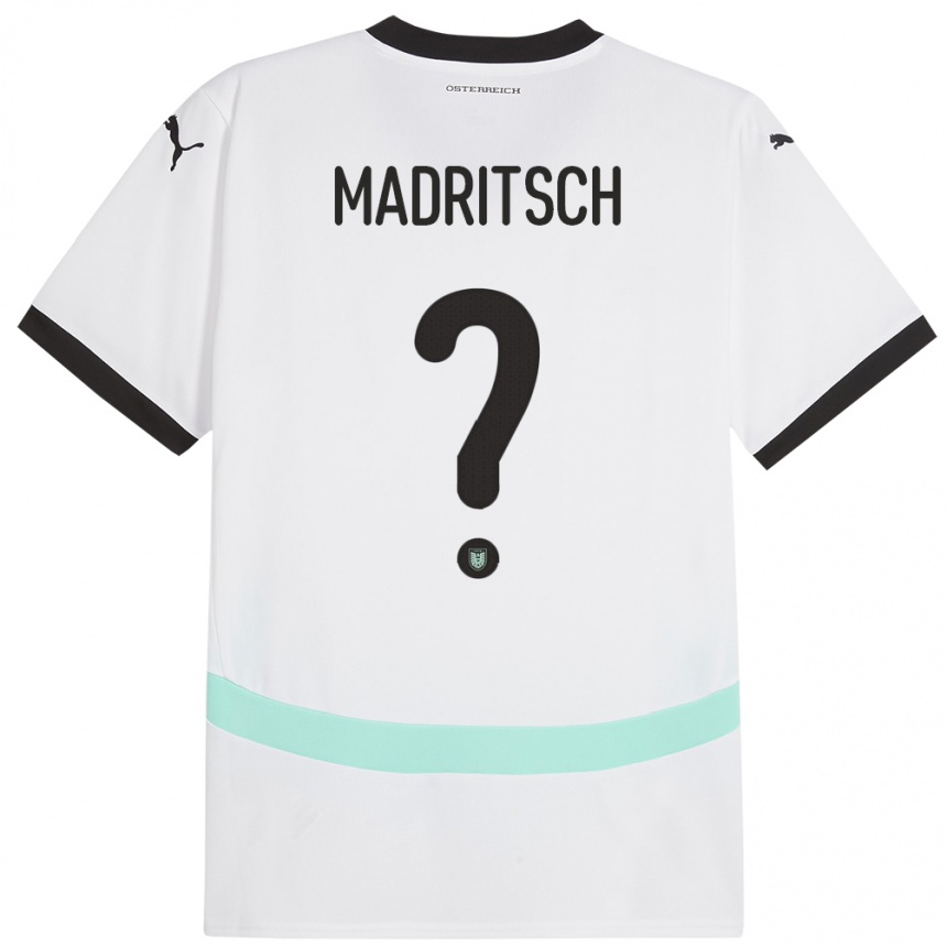 Kids Football Austria Diego Madritsch #0 White Away Jersey 24-26 T-Shirt