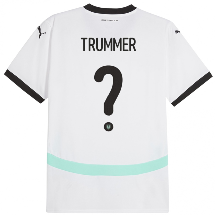 Kids Football Austria Tim Trummer #0 White Away Jersey 24-26 T-Shirt