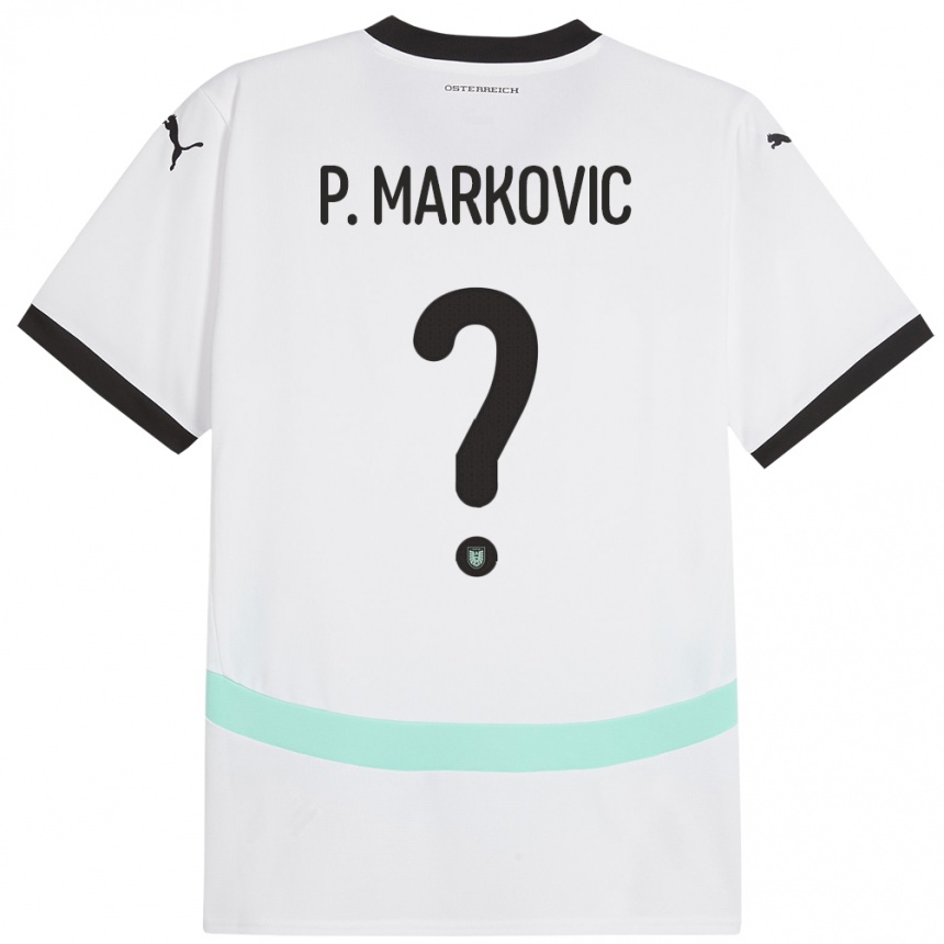 Kids Football Austria Petar Markovic #0 White Away Jersey 24-26 T-Shirt