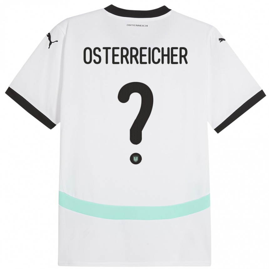 Kids Football Austria Marijan Österreicher #0 White Away Jersey 24-26 T-Shirt