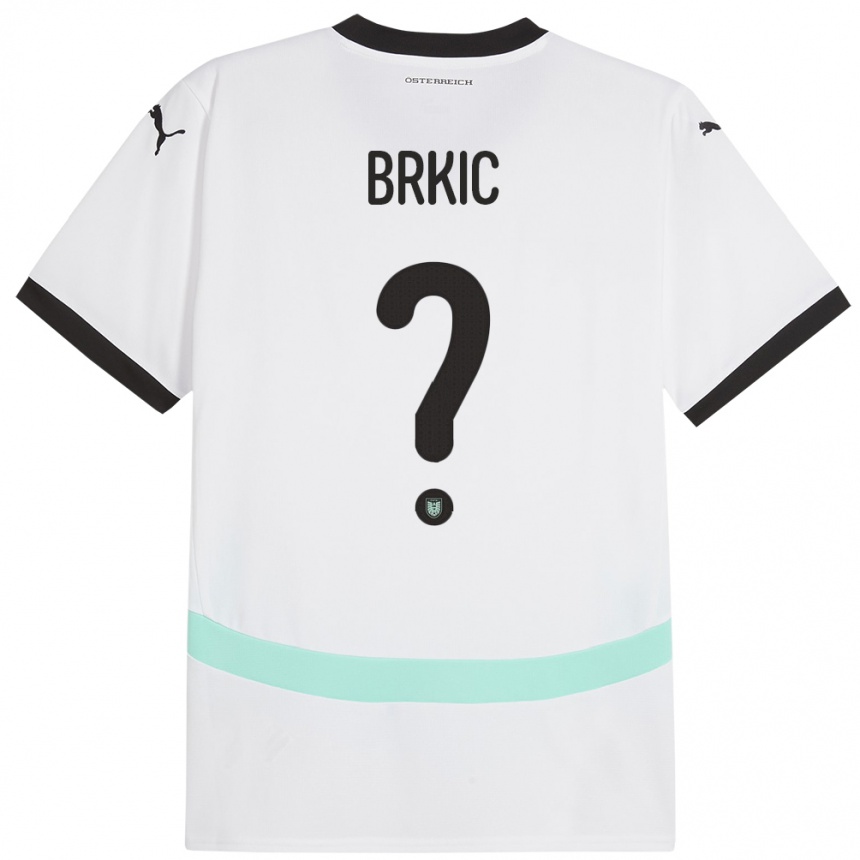 Kids Football Austria Tarik Brkic #0 White Away Jersey 24-26 T-Shirt