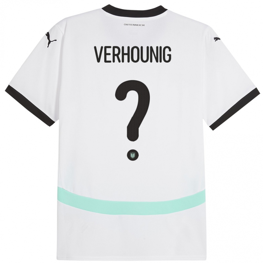 Kids Football Austria Phillip Verhounig #0 White Away Jersey 24-26 T-Shirt