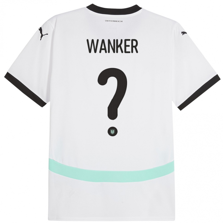 Kids Football Austria Jakob Wanker #0 White Away Jersey 24-26 T-Shirt