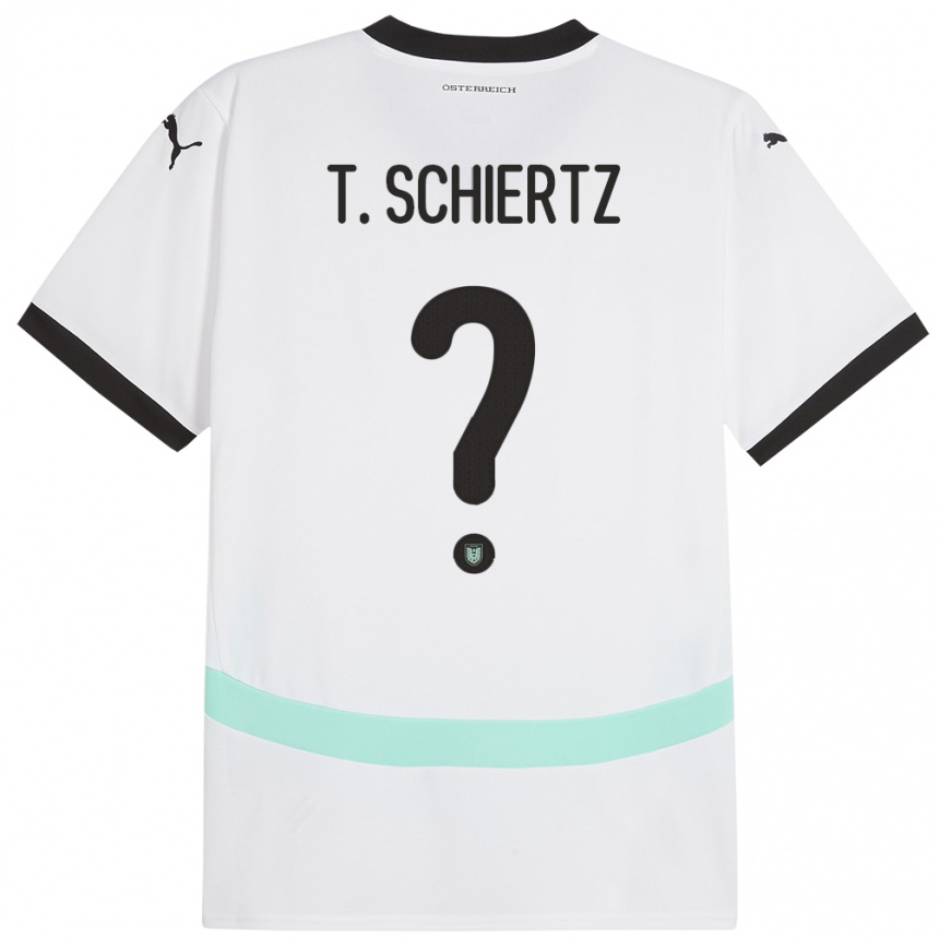 Kids Football Austria Tammo Schiertz #0 White Away Jersey 24-26 T-Shirt