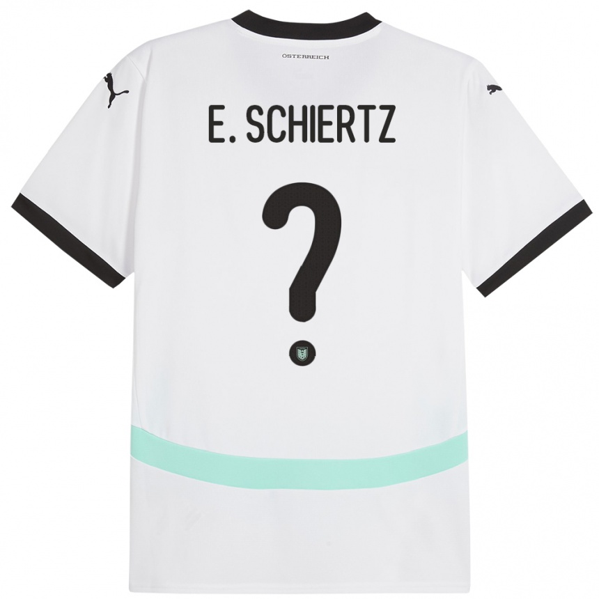 Kids Football Austria Emilio Schiertz #0 White Away Jersey 24-26 T-Shirt