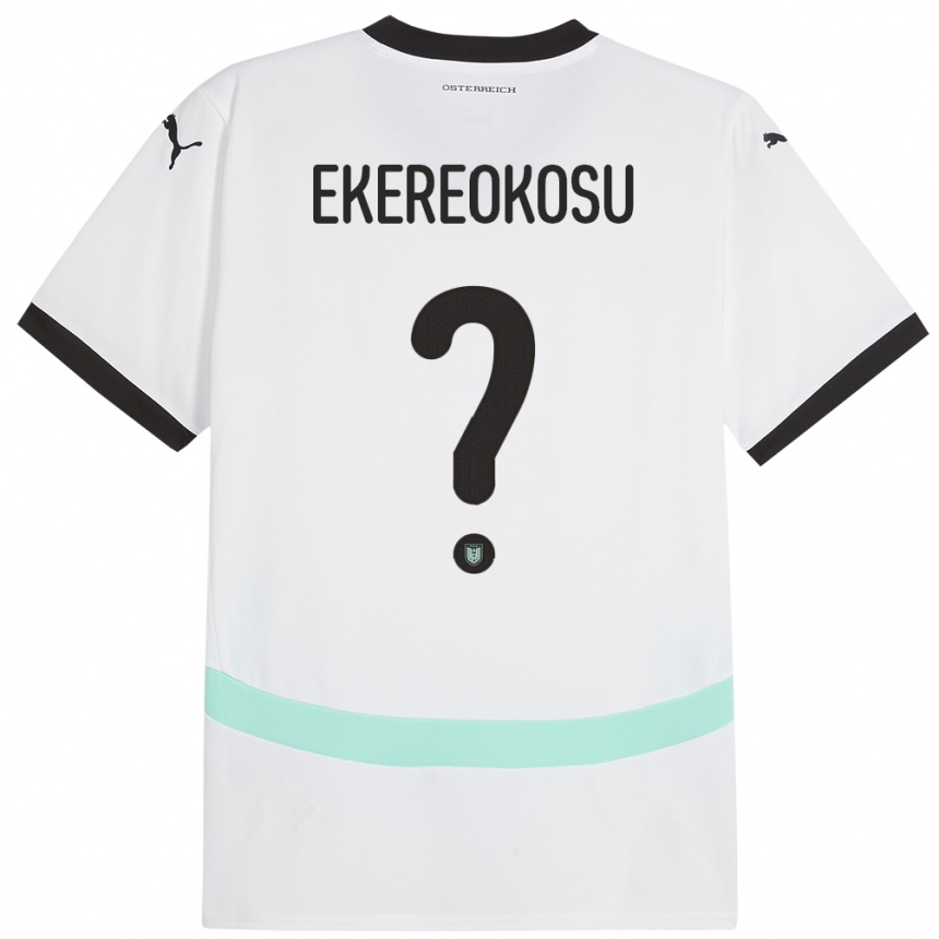 Kids Football Austria Tare Ekereokosu #0 White Away Jersey 24-26 T-Shirt