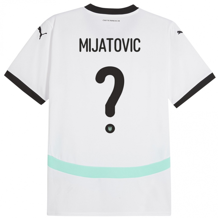 Kids Football Austria Luca Mijatovic #0 White Away Jersey 24-26 T-Shirt