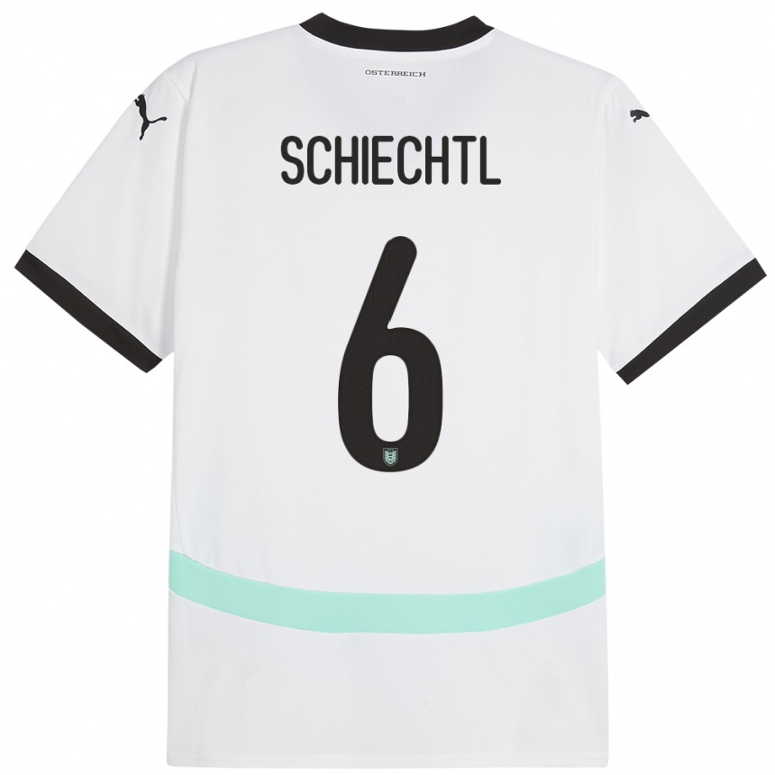 Kids Football Austria Katharina Schiechtl #6 White Away Jersey 24-26 T-Shirt