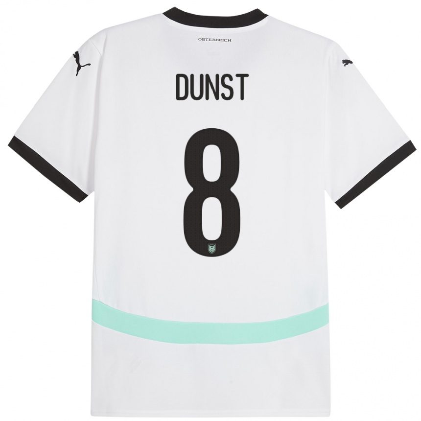 Kids Football Austria Barbara Dunst #8 White Away Jersey 24-26 T-Shirt