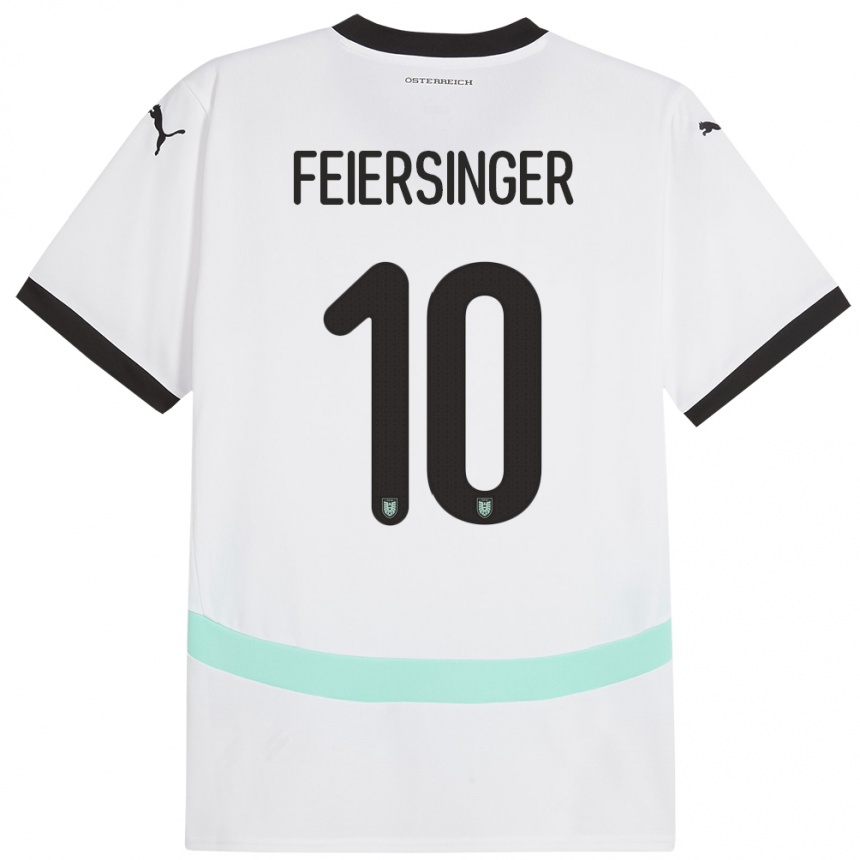 Kids Football Austria Laura Feiersinger #10 White Away Jersey 24-26 T-Shirt