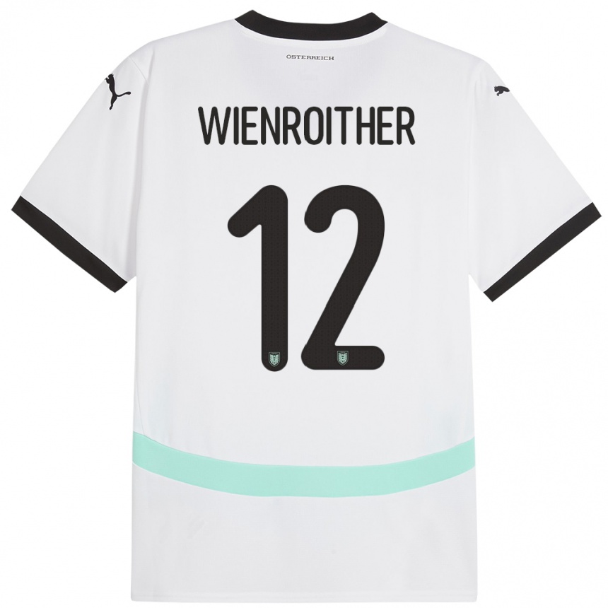 Kids Football Austria Laura Wienroither #12 White Away Jersey 24-26 T-Shirt