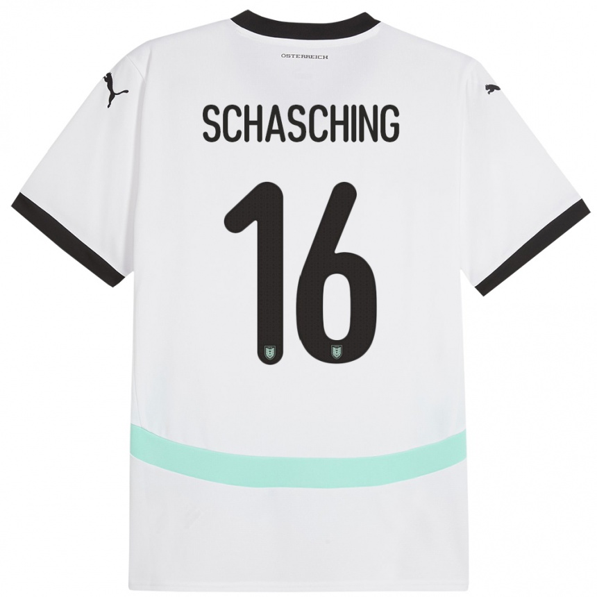 Kids Football Austria Annabel Schasching #16 White Away Jersey 24-26 T-Shirt