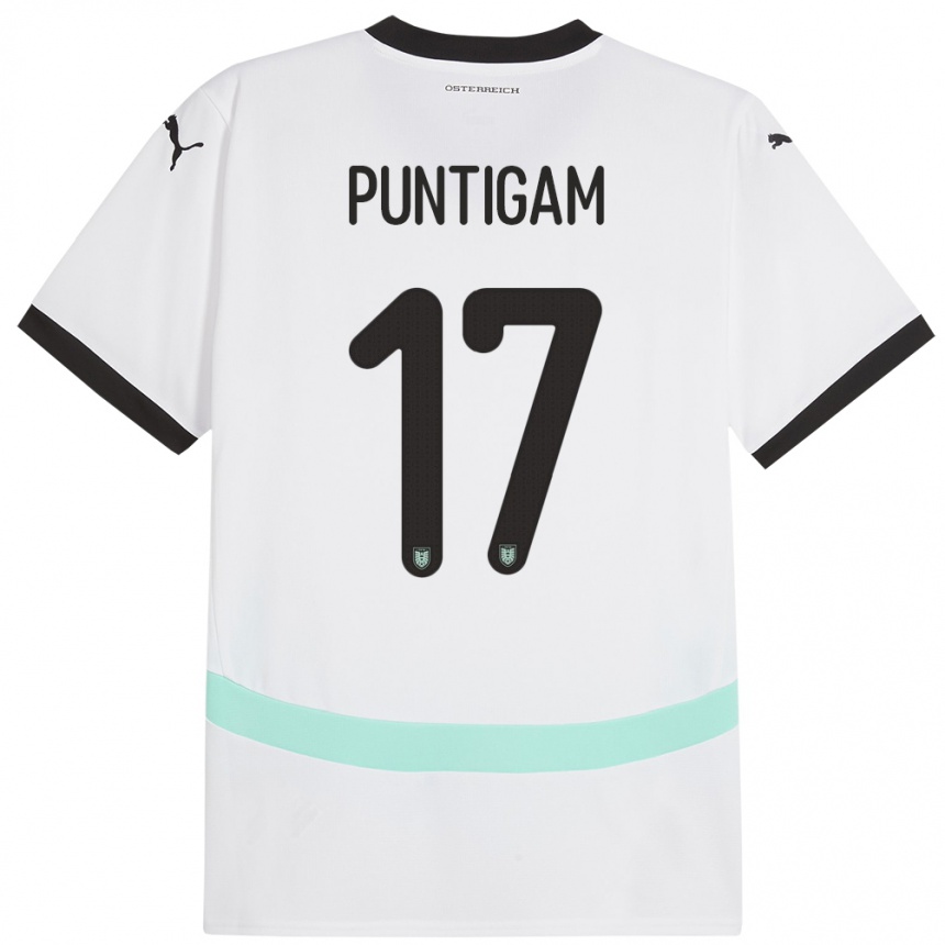 Kids Football Austria Sarah Puntigam #17 White Away Jersey 24-26 T-Shirt