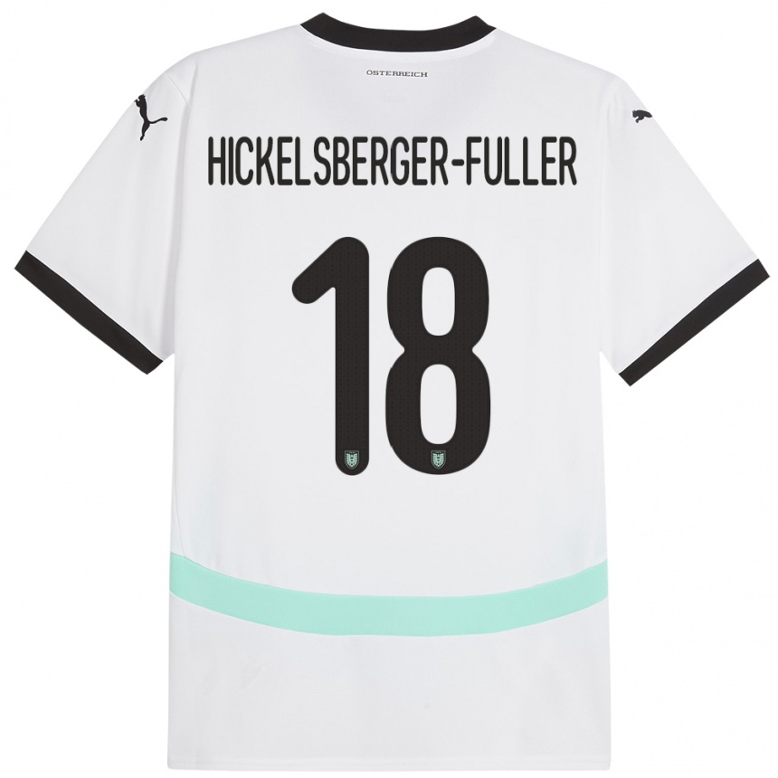 Kids Football Austria Julia Hickelsberger-Füller #18 White Away Jersey 24-26 T-Shirt