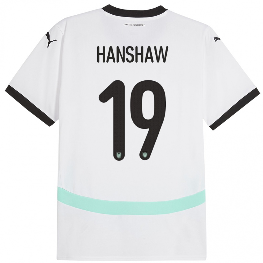 Kids Football Austria Verena Hanshaw #19 White Away Jersey 24-26 T-Shirt