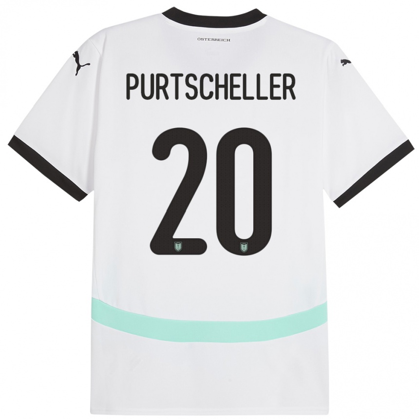 Kids Football Austria Lilli Purtscheller #20 White Away Jersey 24-26 T-Shirt