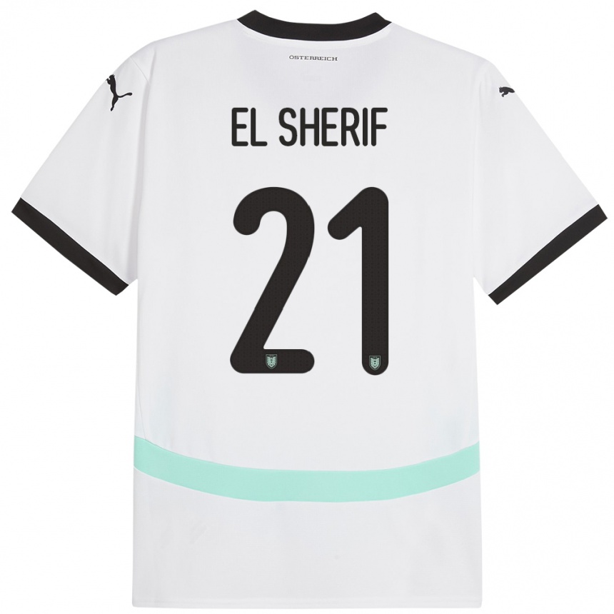 Kids Football Austria Mariella El Sherif #21 White Away Jersey 24-26 T-Shirt