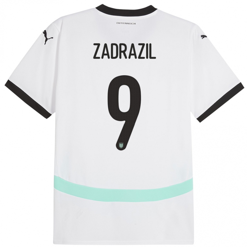 Kids Football Austria Sarah Zadrazil #9 White Away Jersey 24-26 T-Shirt