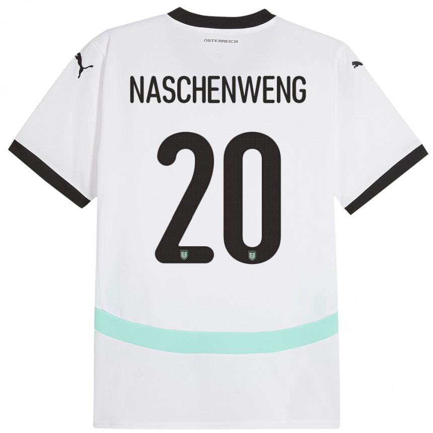 Kids Football Austria Katharina Naschenweng #20 White Away Jersey 24-26 T-Shirt
