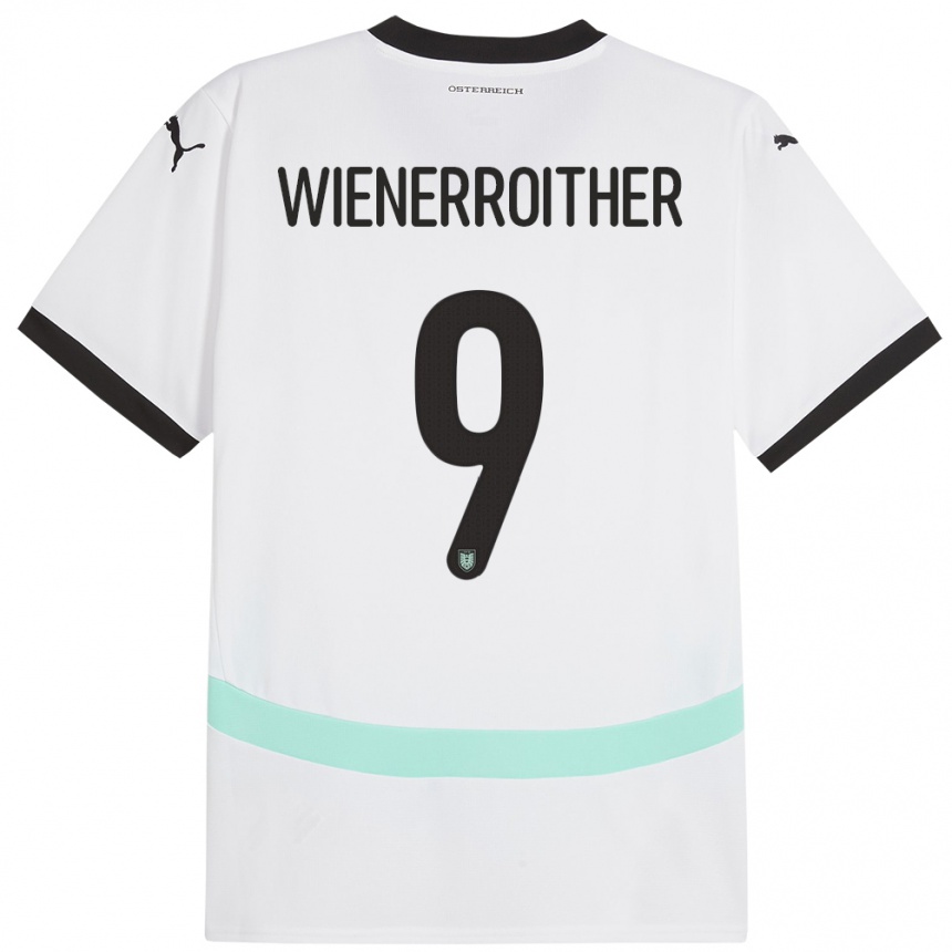 Kids Football Austria Katja Wienerroither #9 White Away Jersey 24-26 T-Shirt