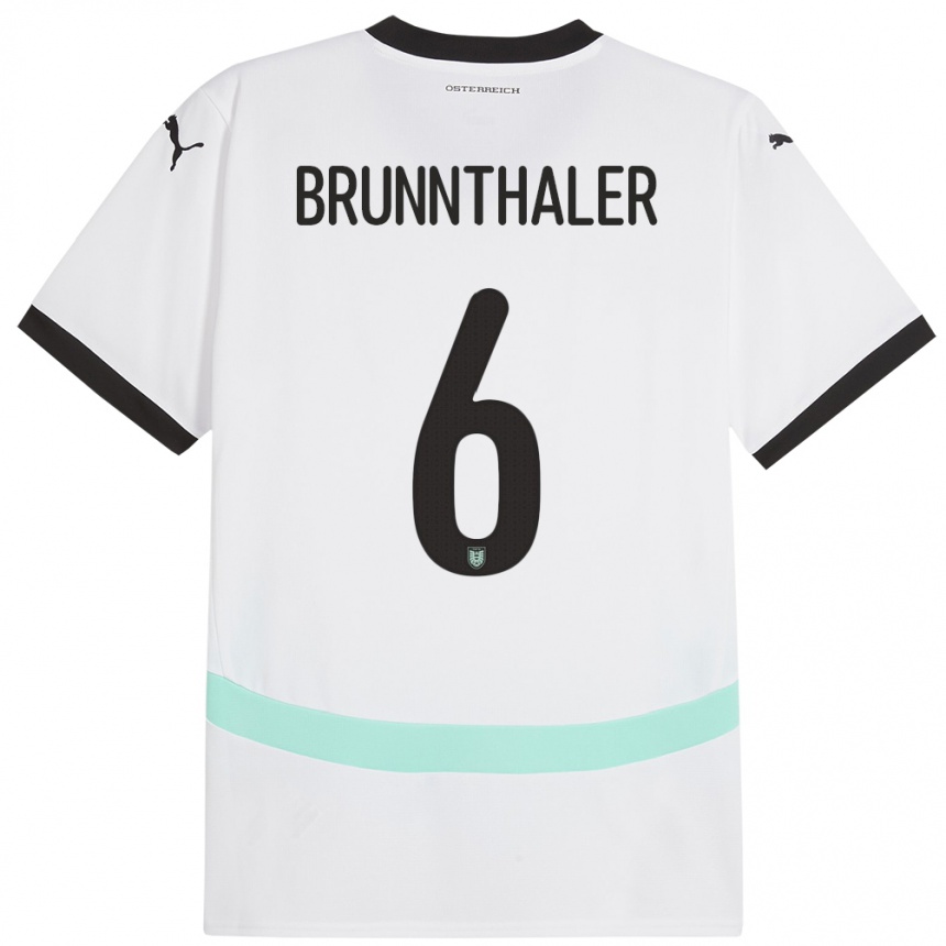 Kids Football Austria Melanie Brunnthaler #6 White Away Jersey 24-26 T-Shirt