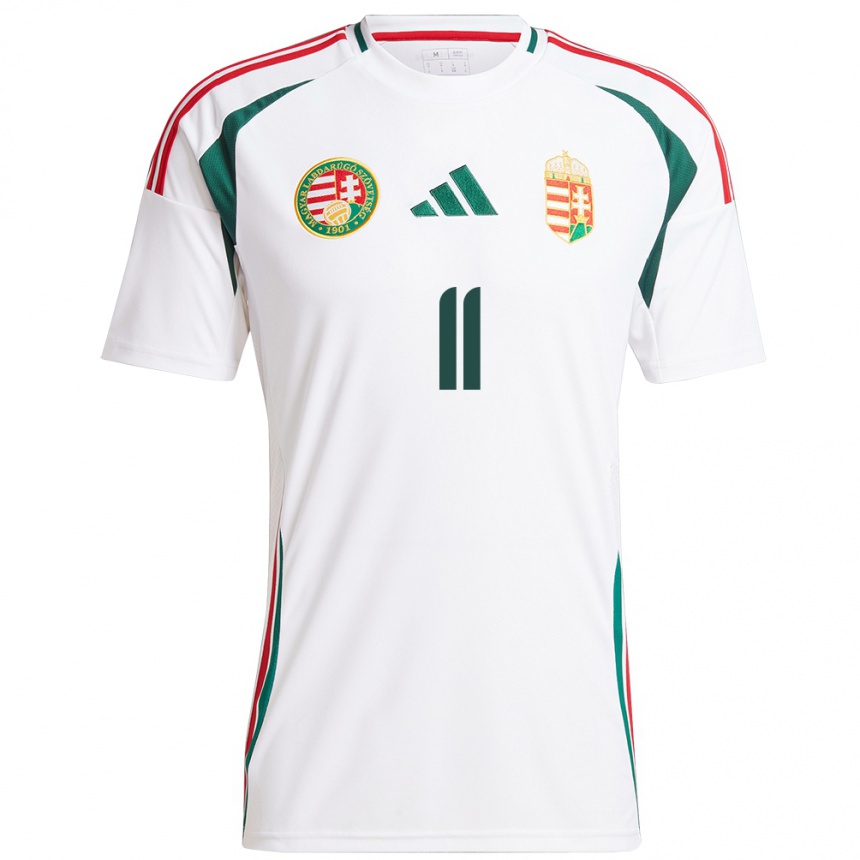 Kids Football Hungary Zalán Kerezsi #11 White Away Jersey 24-26 T-Shirt