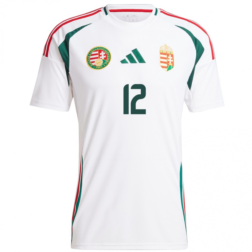 Kids Football Hungary Hanna Németh #12 White Away Jersey 24-26 T-Shirt