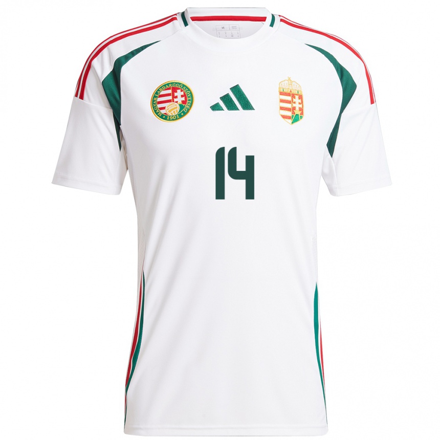 Kids Football Hungary Loretta Németh #14 White Away Jersey 24-26 T-Shirt