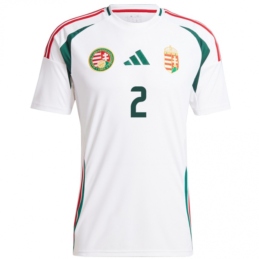 Kids Football Hungary Ádám Lang #2 White Away Jersey 24-26 T-Shirt