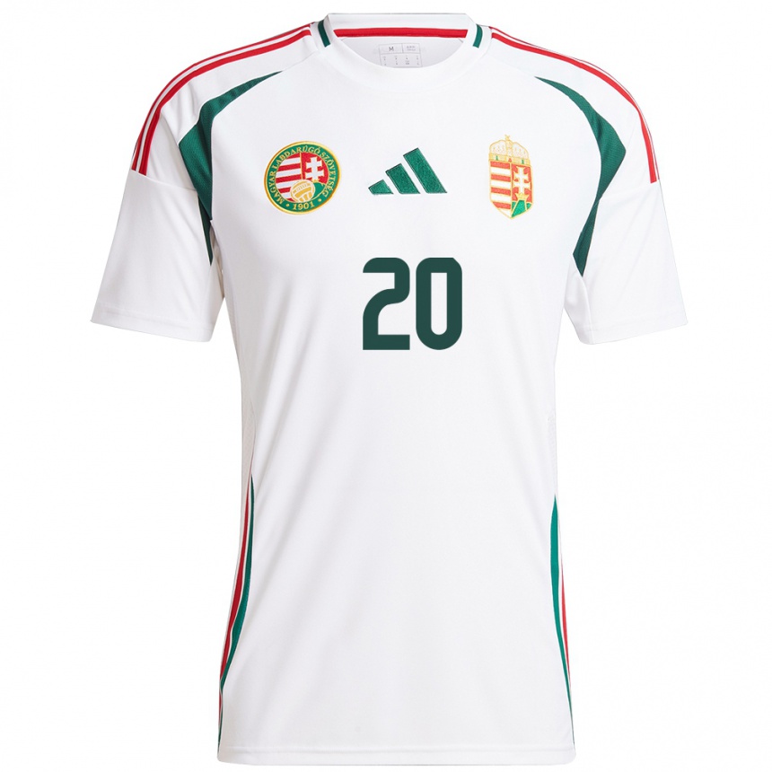 Kids Football Hungary Zsombor Hős #20 White Away Jersey 24-26 T-Shirt