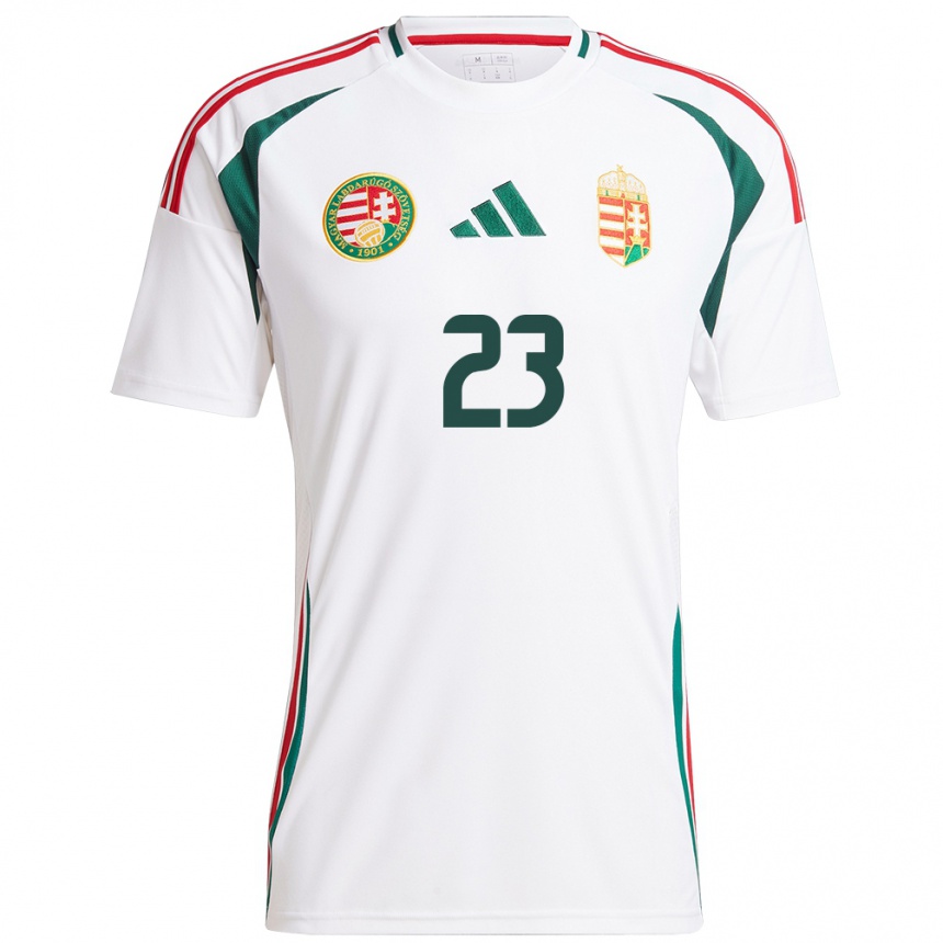 Kids Football Hungary Luca Papp #23 White Away Jersey 24-26 T-Shirt