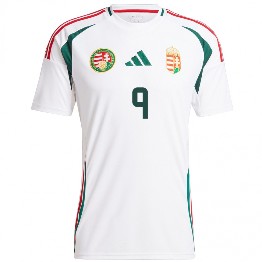 Kids Football Hungary Patrik Kovács #9 White Away Jersey 24-26 T-Shirt