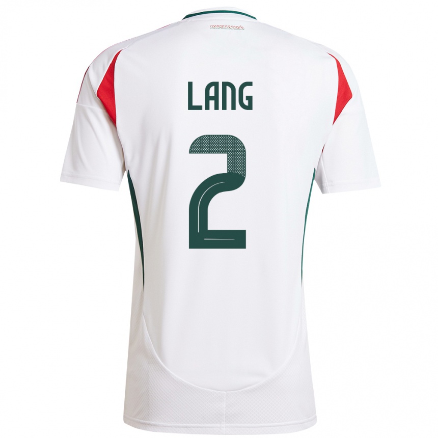 Kids Football Hungary Ádám Lang #2 White Away Jersey 24-26 T-Shirt