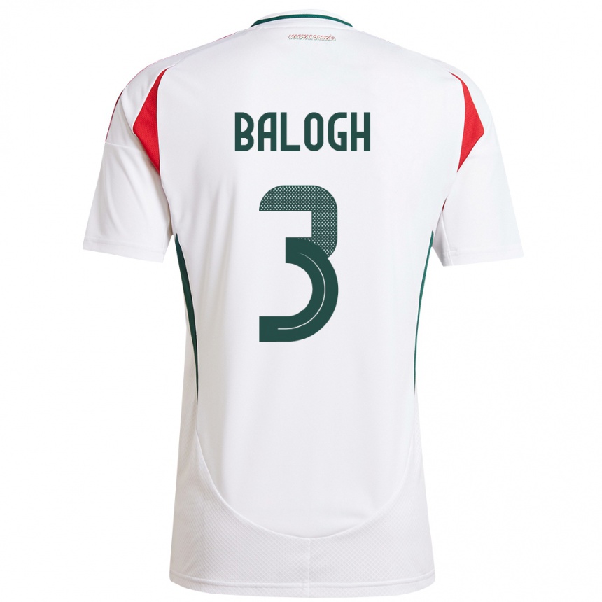 Kids Football Hungary Botond Balogh #3 White Away Jersey 24-26 T-Shirt