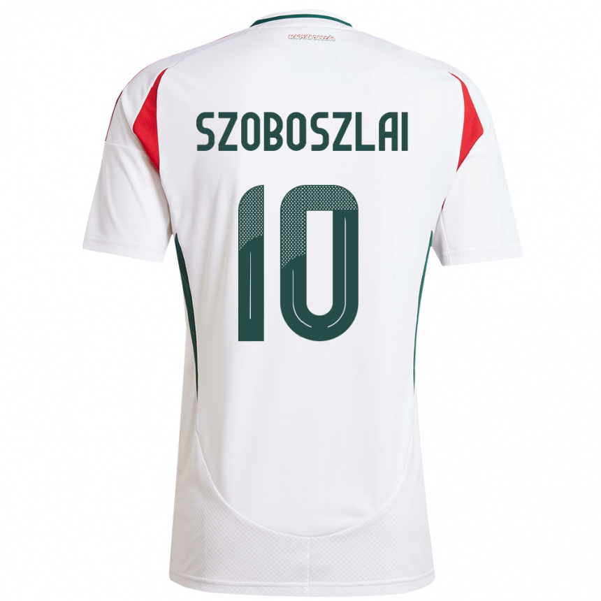 Kids Football Hungary Dominik Szoboszlai #10 White Away Jersey 24-26 T-Shirt