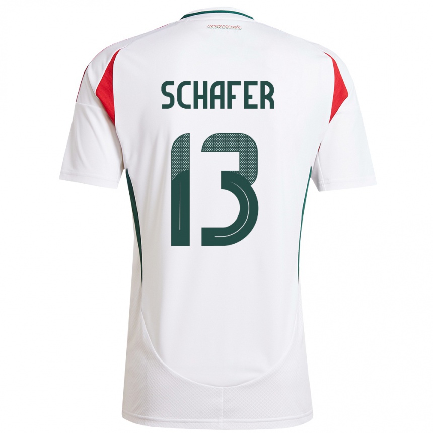 Kids Football Hungary András Schäfer #13 White Away Jersey 24-26 T-Shirt