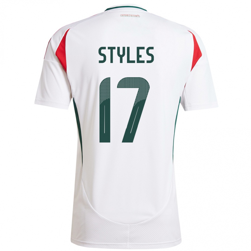 Kids Football Hungary Callum Styles #17 White Away Jersey 24-26 T-Shirt