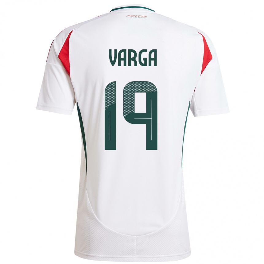 Kids Football Hungary Barnabás Varga #19 White Away Jersey 24-26 T-Shirt