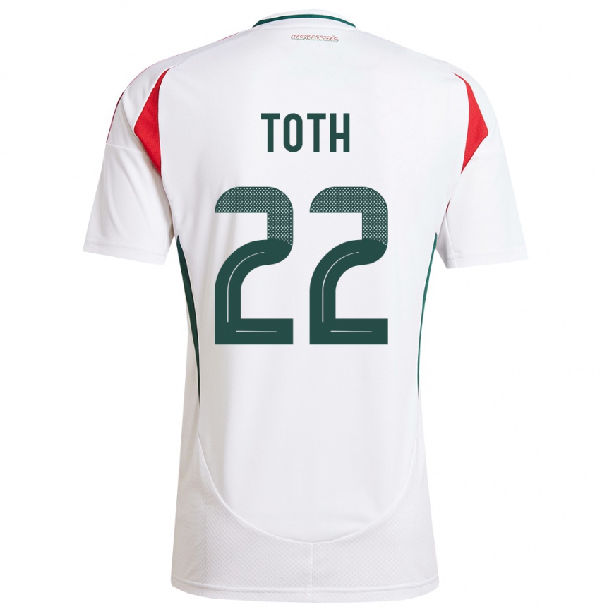 Kids Football Hungary Balázs Tóth #22 White Away Jersey 24-26 T-Shirt