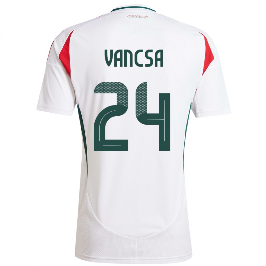 Kids Football Hungary Zalán Vancsa #24 White Away Jersey 24-26 T-Shirt