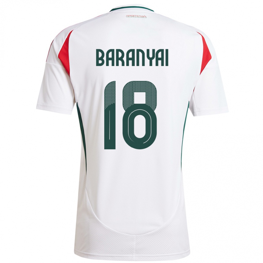 Kids Football Hungary Nimród Baranyai #18 White Away Jersey 24-26 T-Shirt