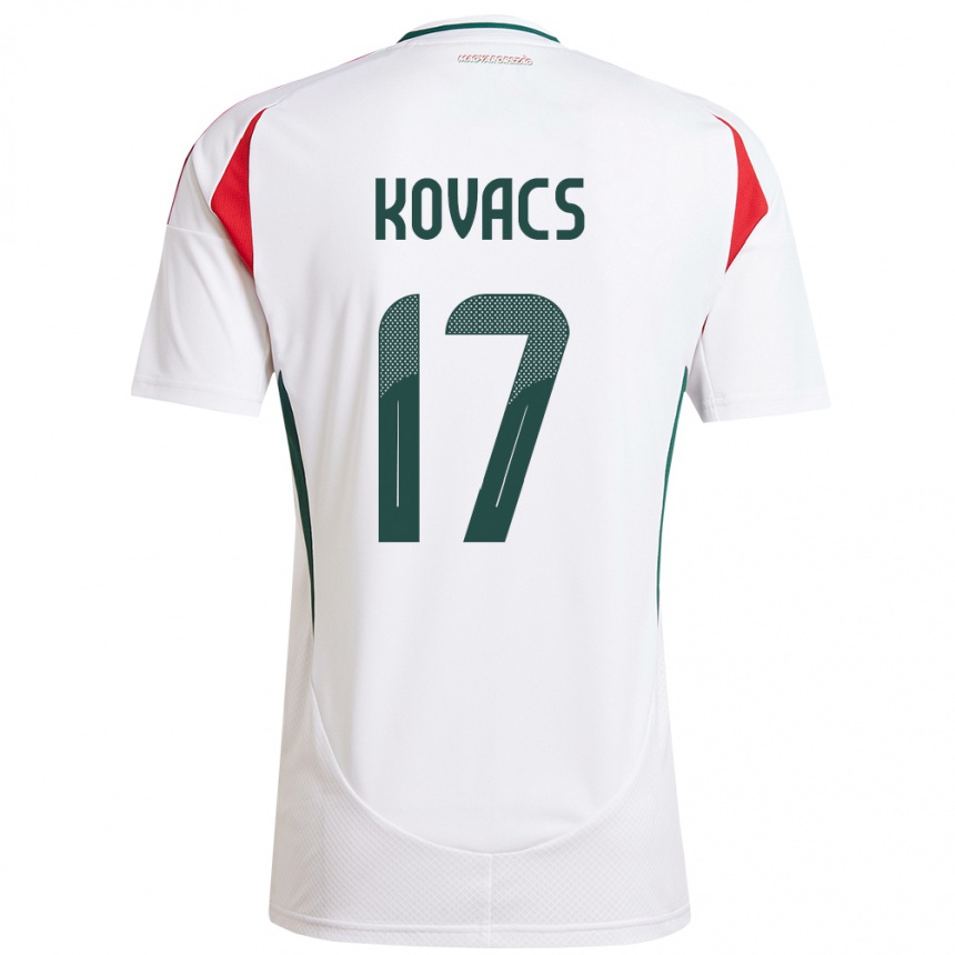 Kids Football Hungary Mátyás Kovács #17 White Away Jersey 24-26 T-Shirt