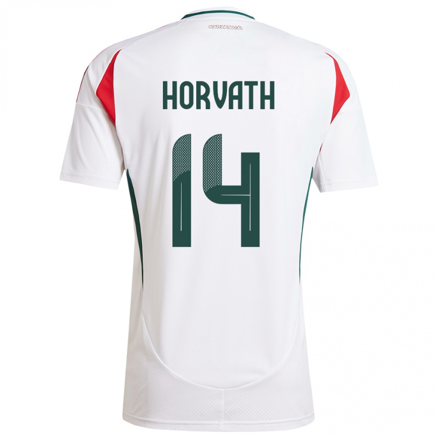 Kids Football Hungary Artúr Horváth #14 White Away Jersey 24-26 T-Shirt