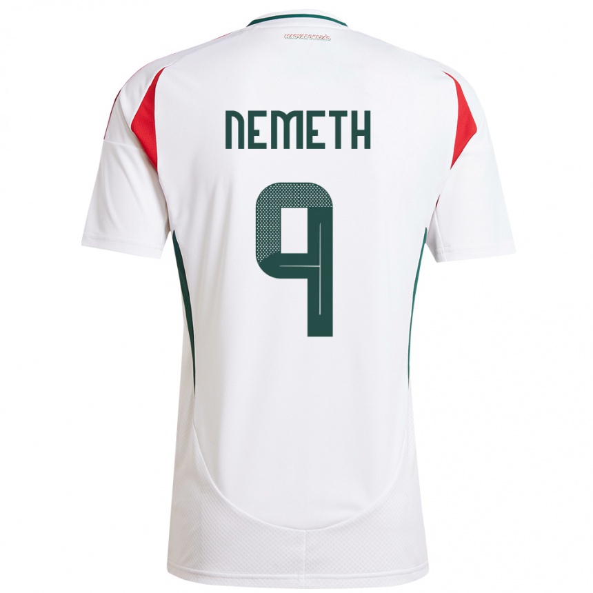 Kids Football Hungary András Németh #9 White Away Jersey 24-26 T-Shirt