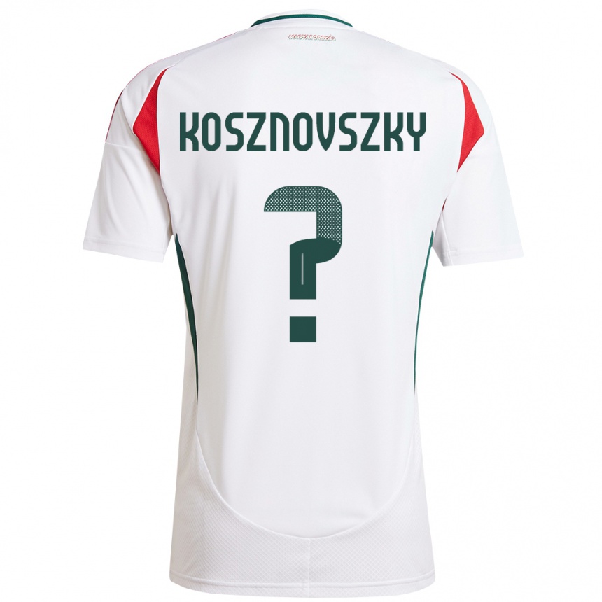 Kids Football Hungary Márk Kosznovszky #0 White Away Jersey 24-26 T-Shirt