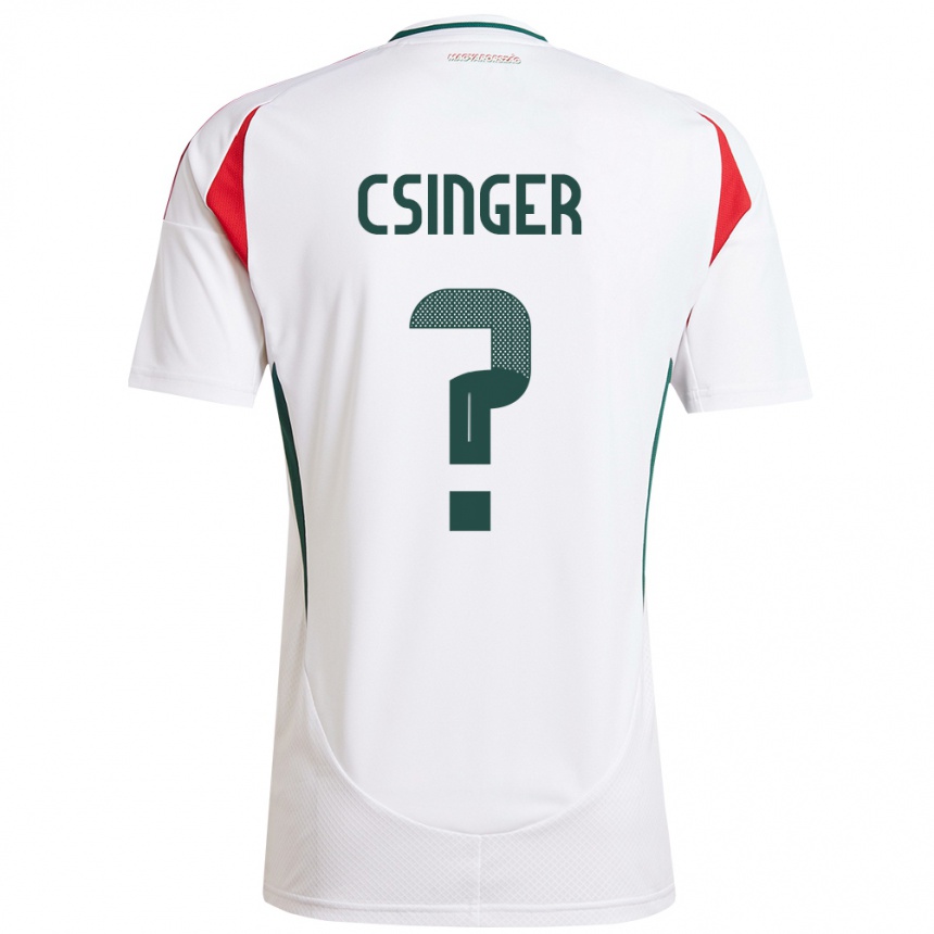 Kids Football Hungary Márk Csinger #0 White Away Jersey 24-26 T-Shirt