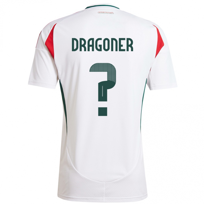 Kids Football Hungary Áron Dragóner #0 White Away Jersey 24-26 T-Shirt